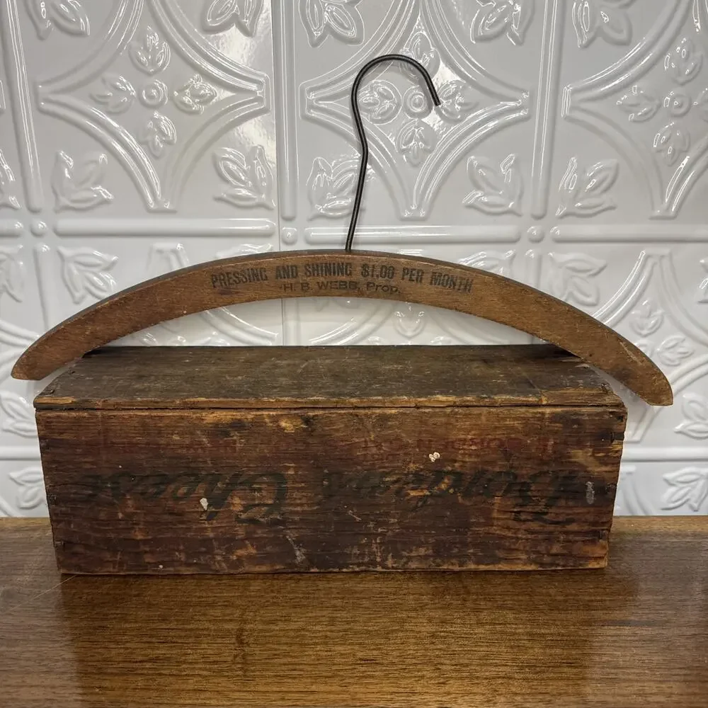 Antique wooden hanger advertising Princeton, Indiana The Southside Manitorium